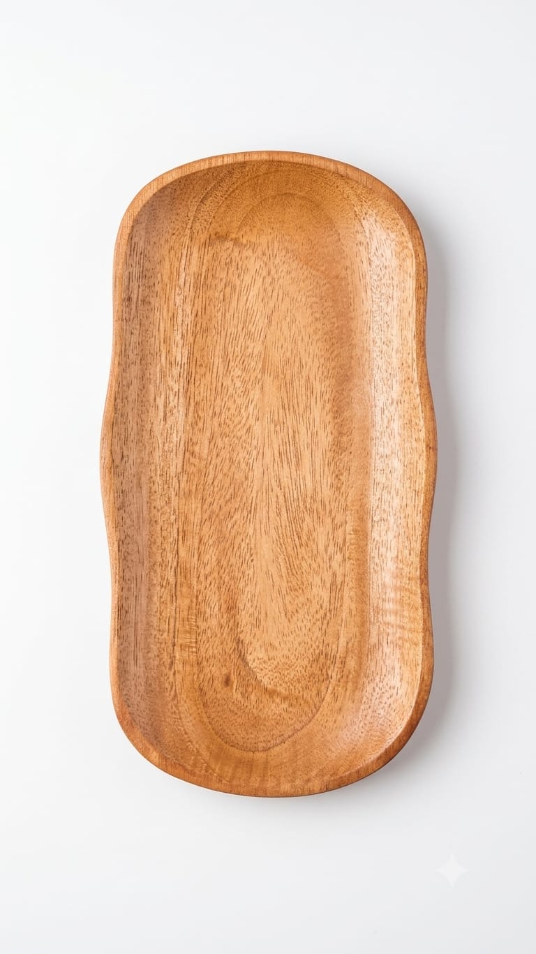 Organic Freeform Wooden Platter - Unique Organic Shape Snack Tray