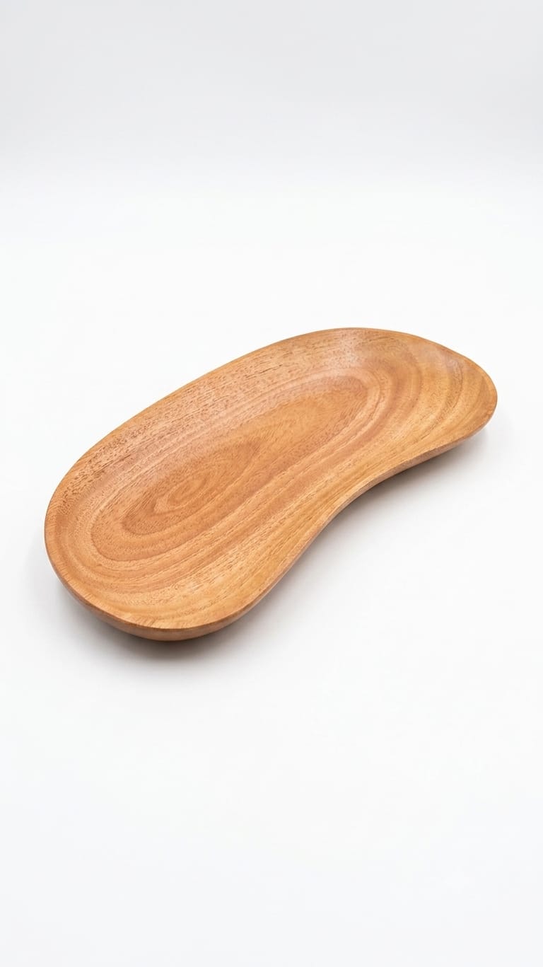 Handmade Organic Oval Wooden Dish - Artistic Serving Platter