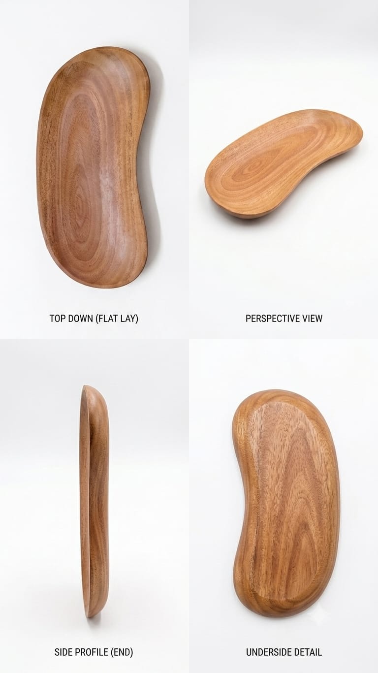 Handmade Organic Oval Wooden Dish - Artistic Serving Platter