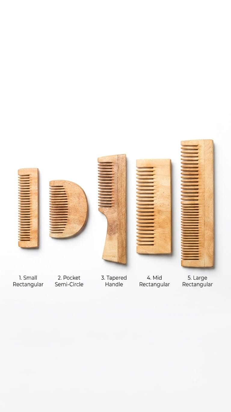 Premium Wooden Hair Comb - Natural Detangling Comb for Men & Women