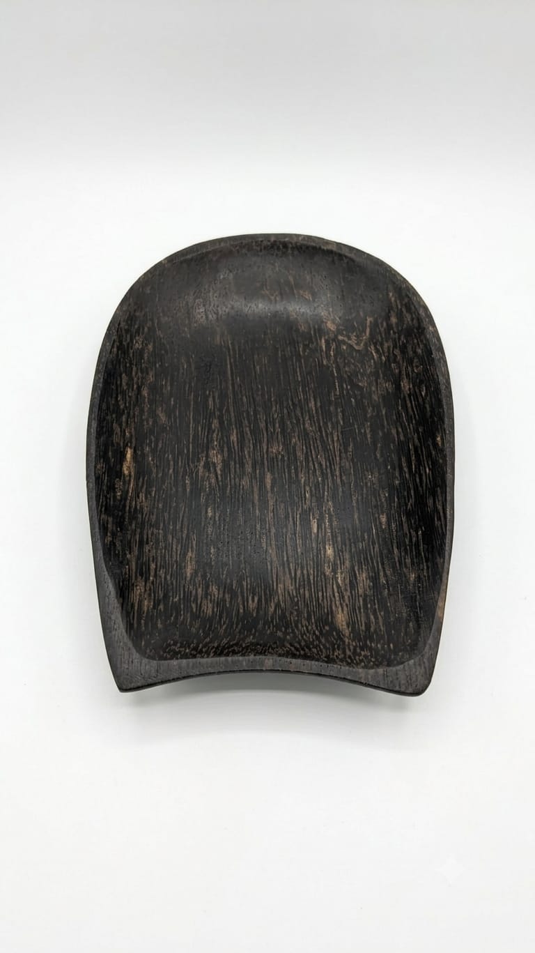 Handcrafted Palm Wood Curved Serving Bowl - Organic Scoop Dish