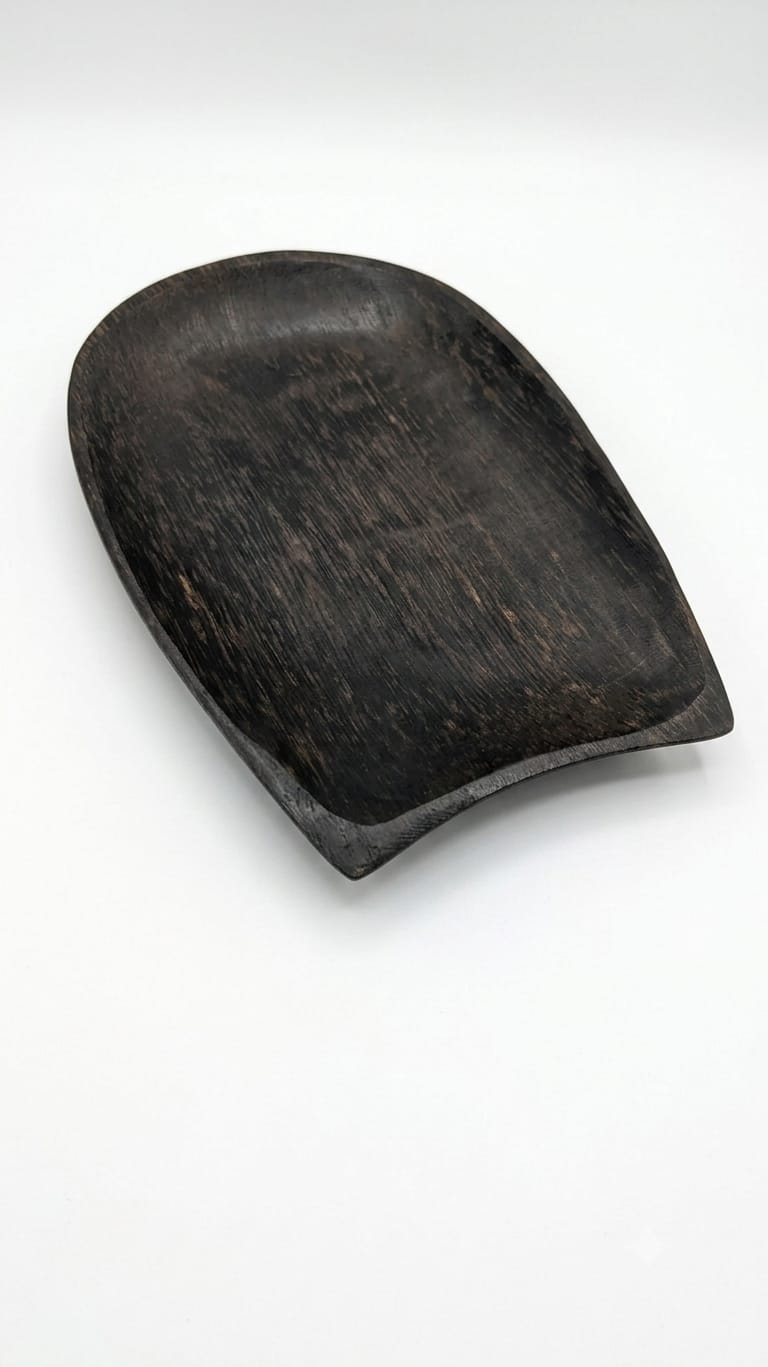 Handcrafted Palm Wood Curved Serving Bowl - Organic Scoop Dish