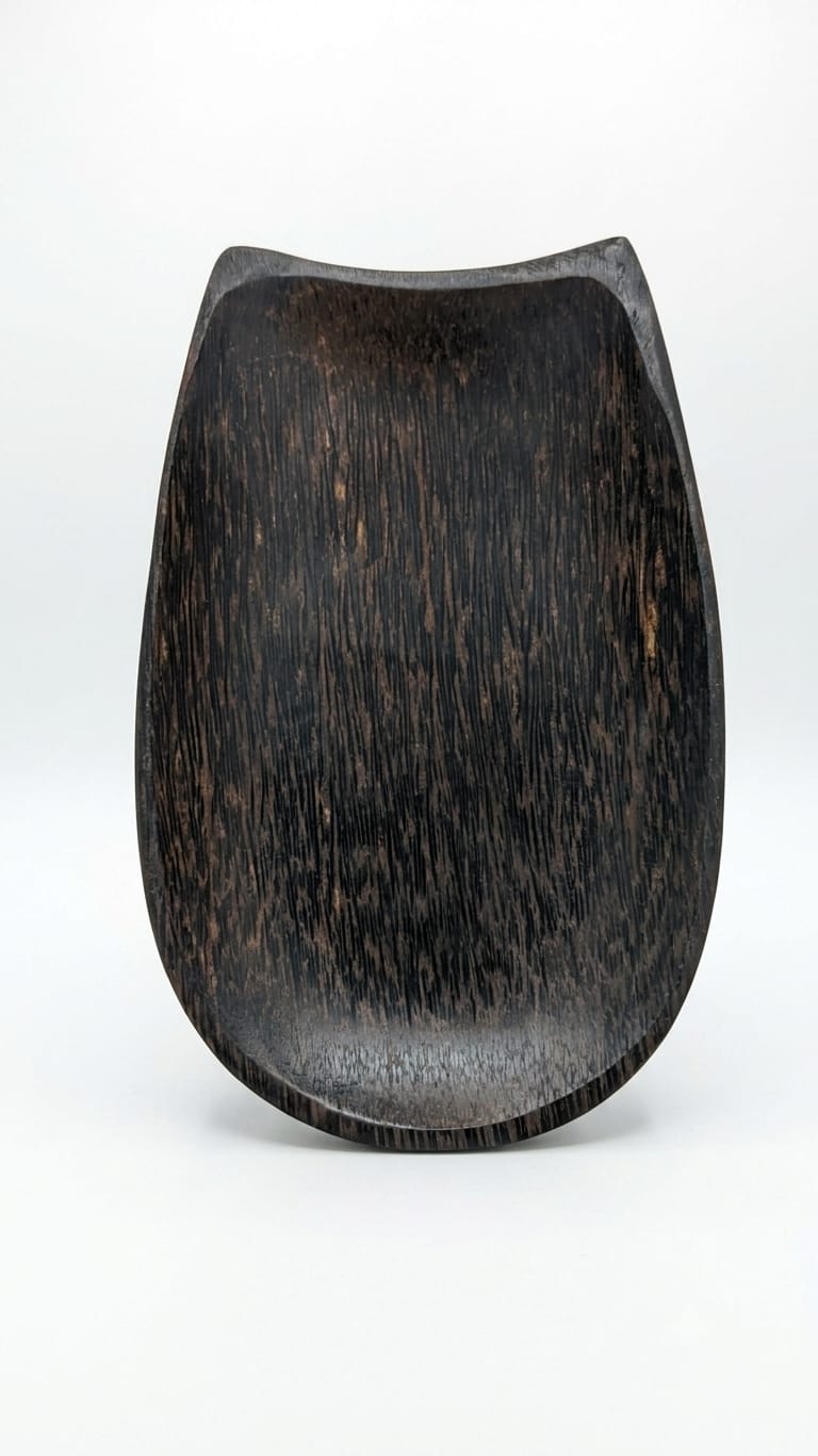 Handcrafted Palm Wood Curved Serving Bowl - Organic Scoop Dish