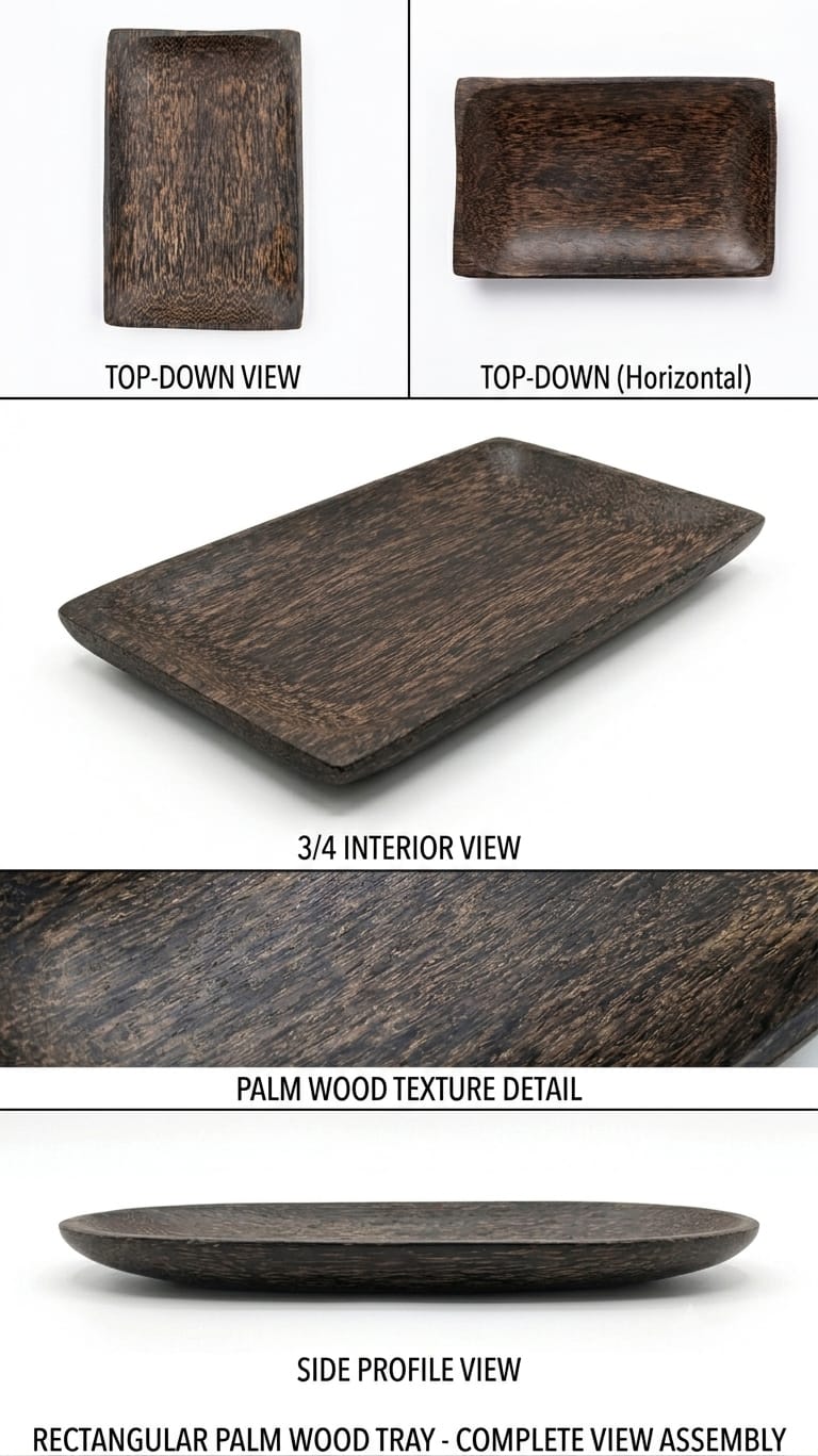 Palm Wood Rectangular Snack Dish / Platter