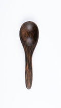 Handcrafted Palm Wood Cooking Spoon - Dark Grain Ladle