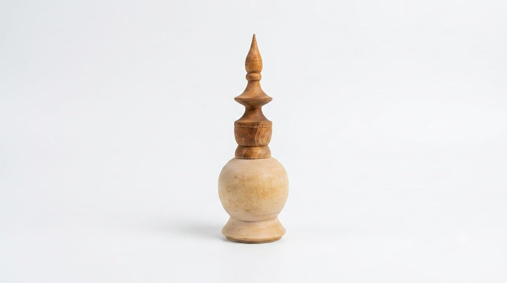 Handcrafted  Wooden Sindoor Box - Traditional Sindoor Container
