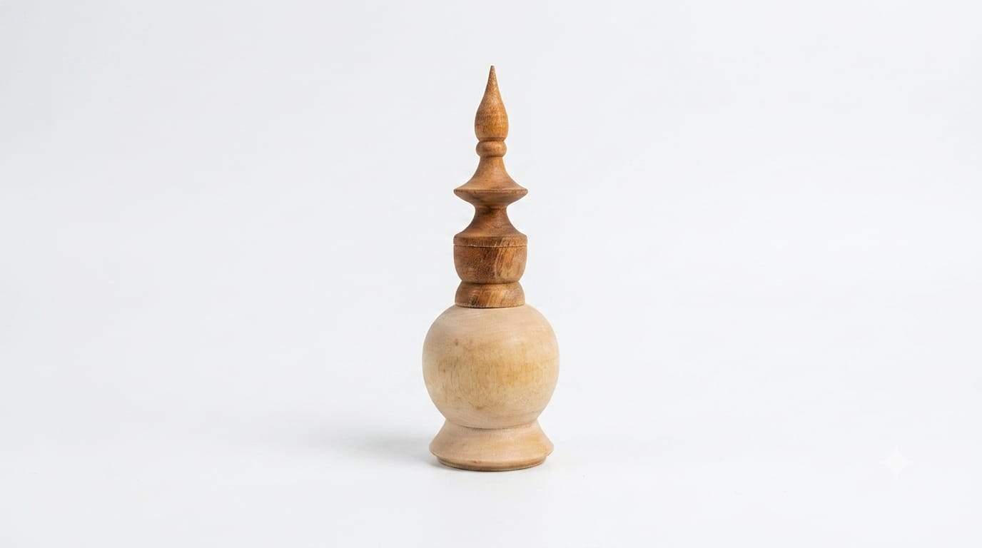 Handcrafted  Wooden Sindoor Box - Traditional Sindoor Container