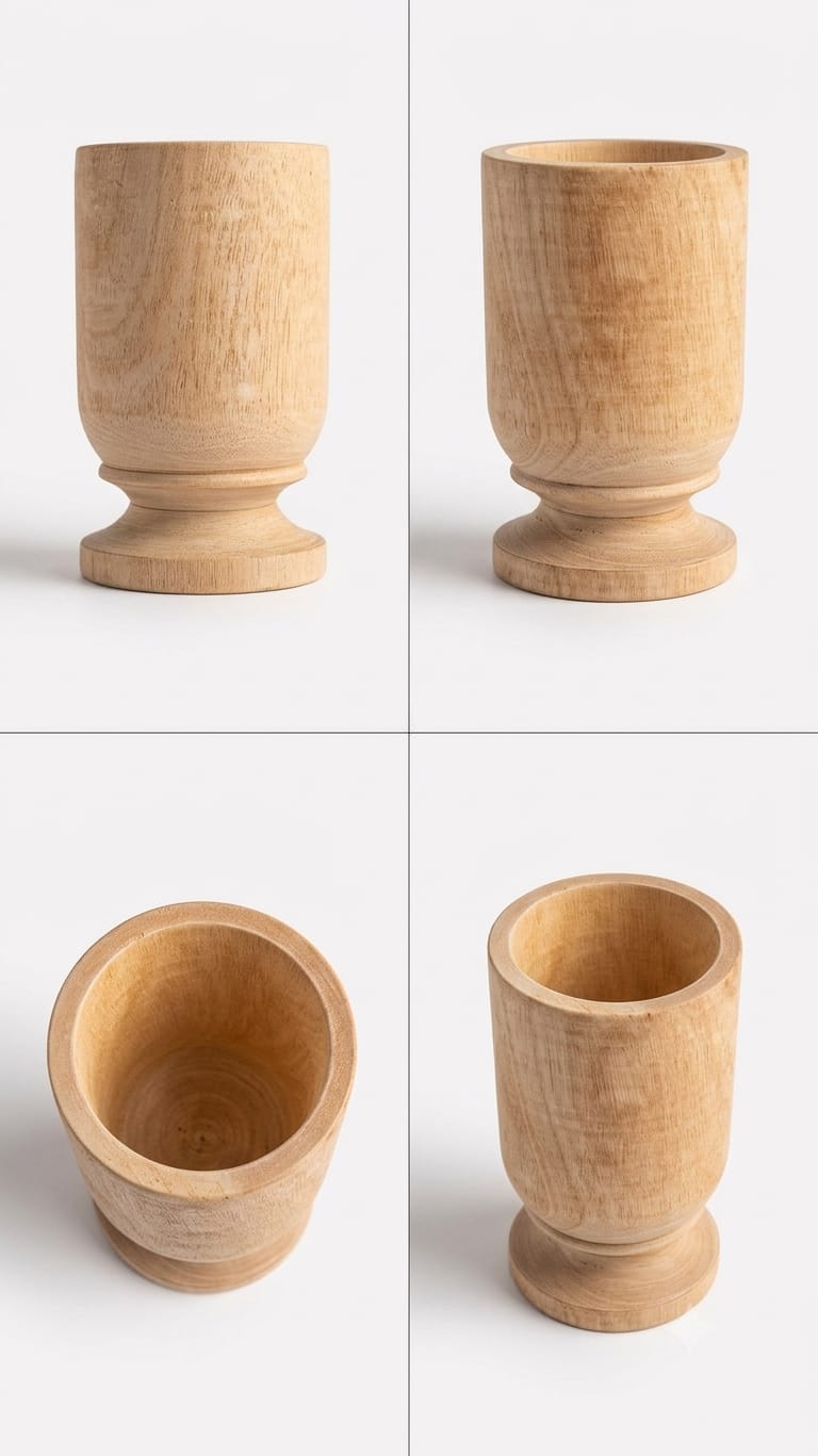 Handcrafted Wooden Pen Holder - Elegant Desk Organizer