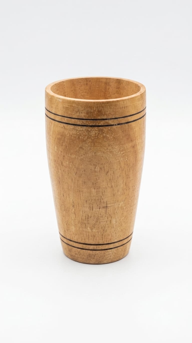 Handcrafted Wooden Tumbler Cup - Rustic Desk & Kitchen Holder