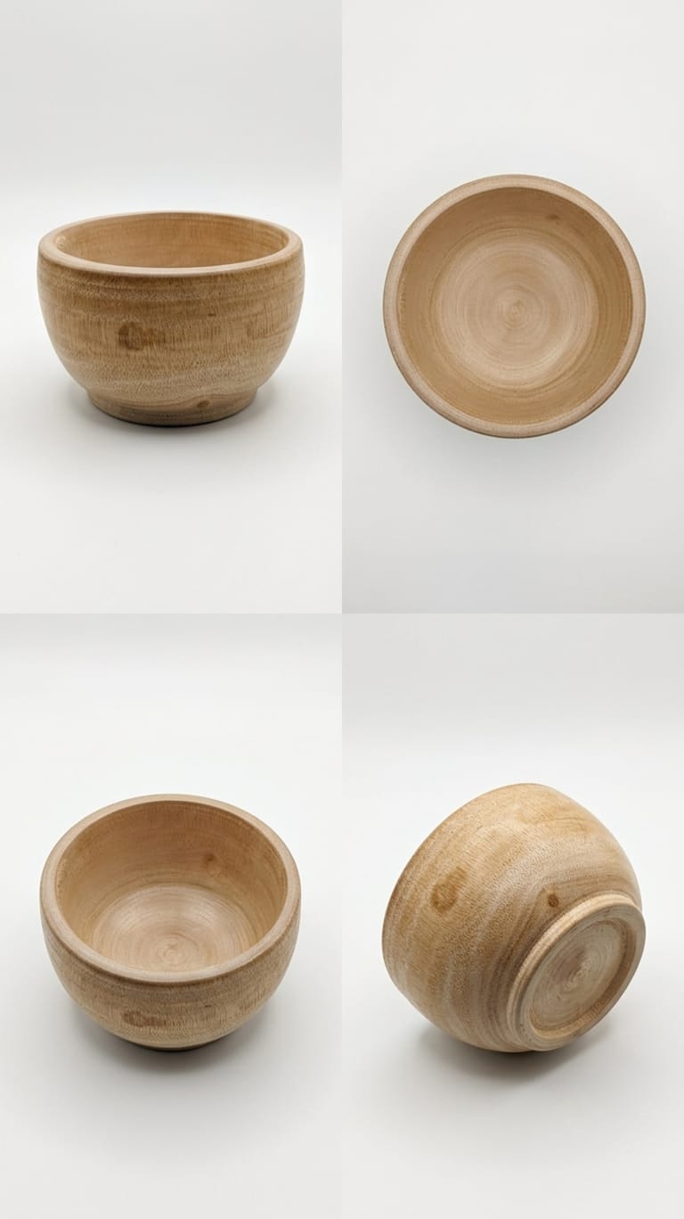 Handcrafted Wooden Bowl - Rustic Serving & Snack Bowl
