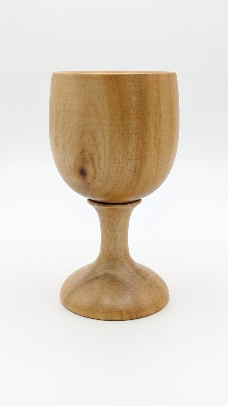 Handcrafted Wooden Goblet - Elegant Chalice Cup