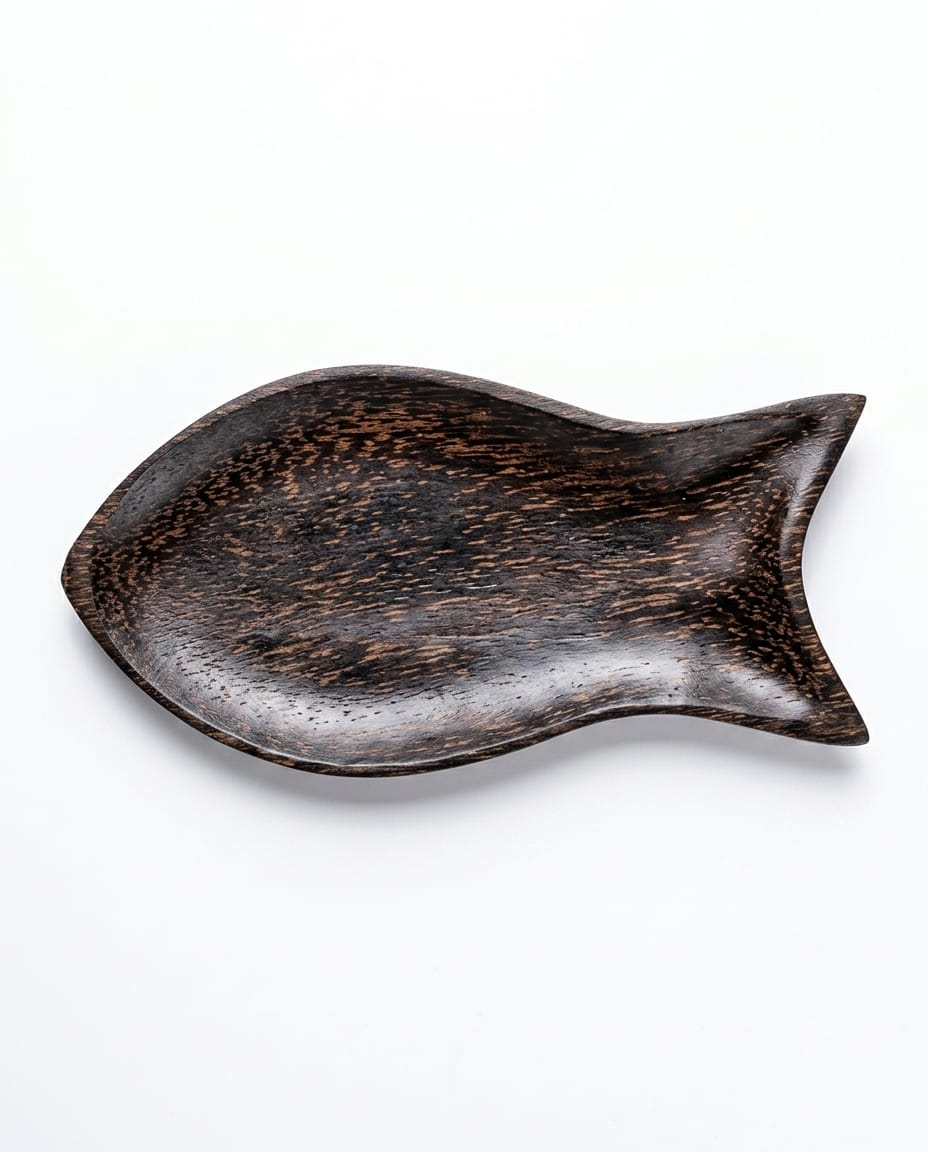 Handcrafted Wooden Fish Shaped Serving Dish - Unique Platter