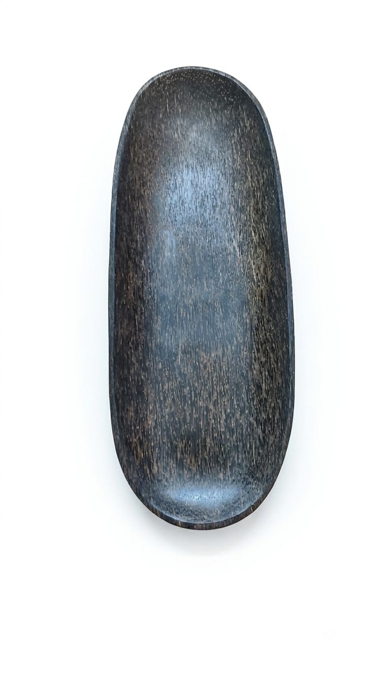 Handcrafted Wooden Oval Serving Dish - Elongated Grain Platter
