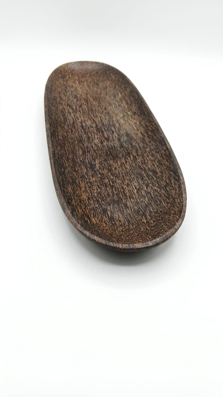 Handcrafted Wooden Oval Serving Dish - Elongated Grain Platter