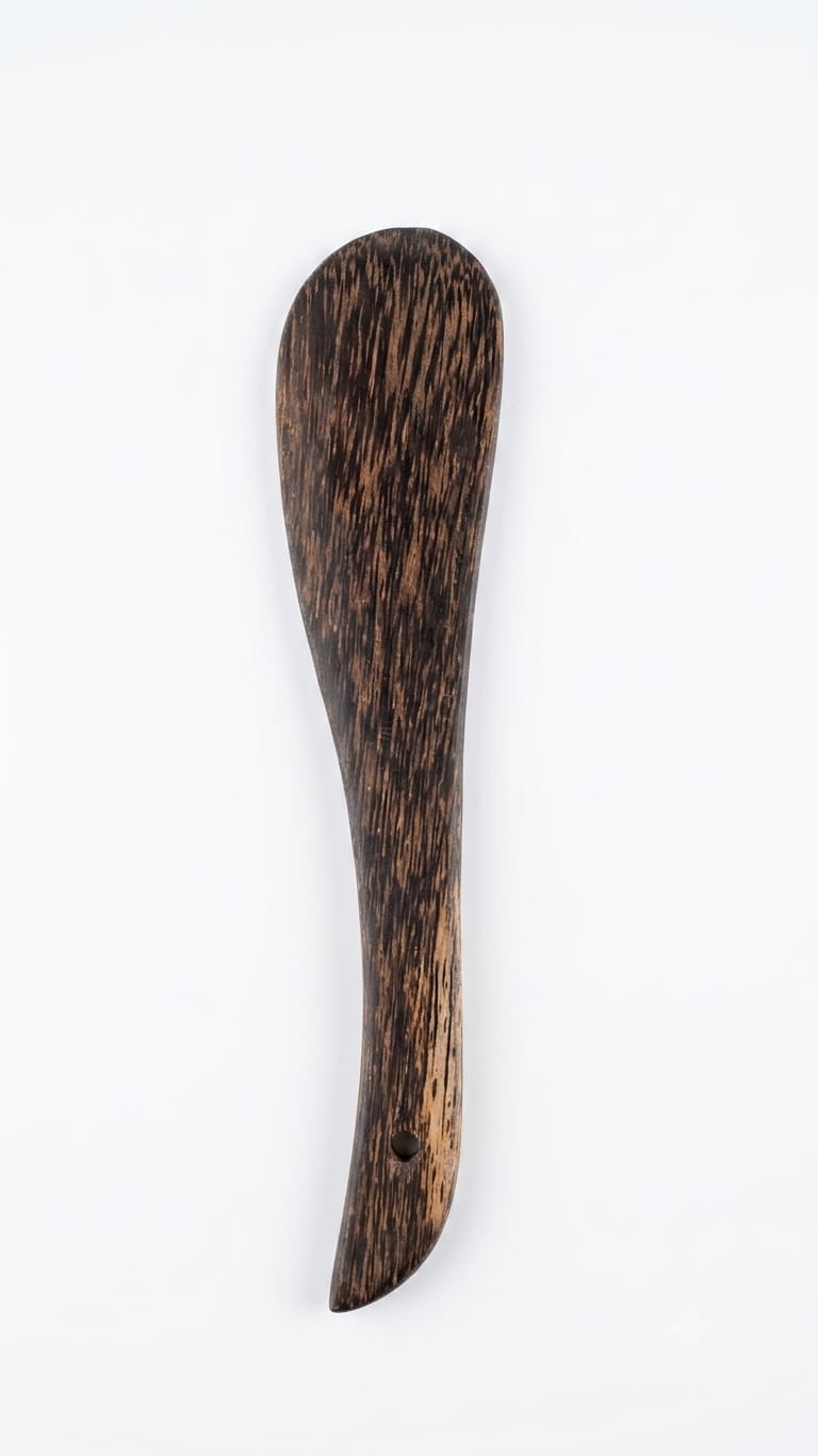 Handcrafted Palm Wood Kitchen Utensil Set - Dark Grain Spoons & Spatulas
