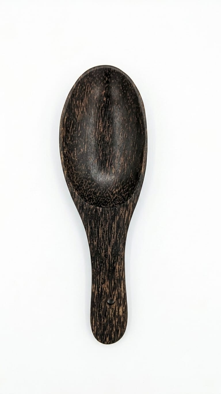 Handcrafted Palm Wood Kitchen Utensil Set - Dark Grain Spoons & Spatulas