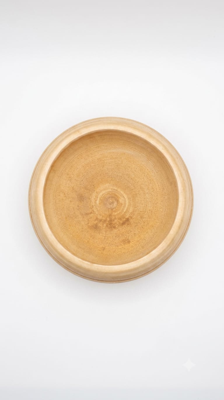 Handcrafted Grooved Spherical Wooden Bowl