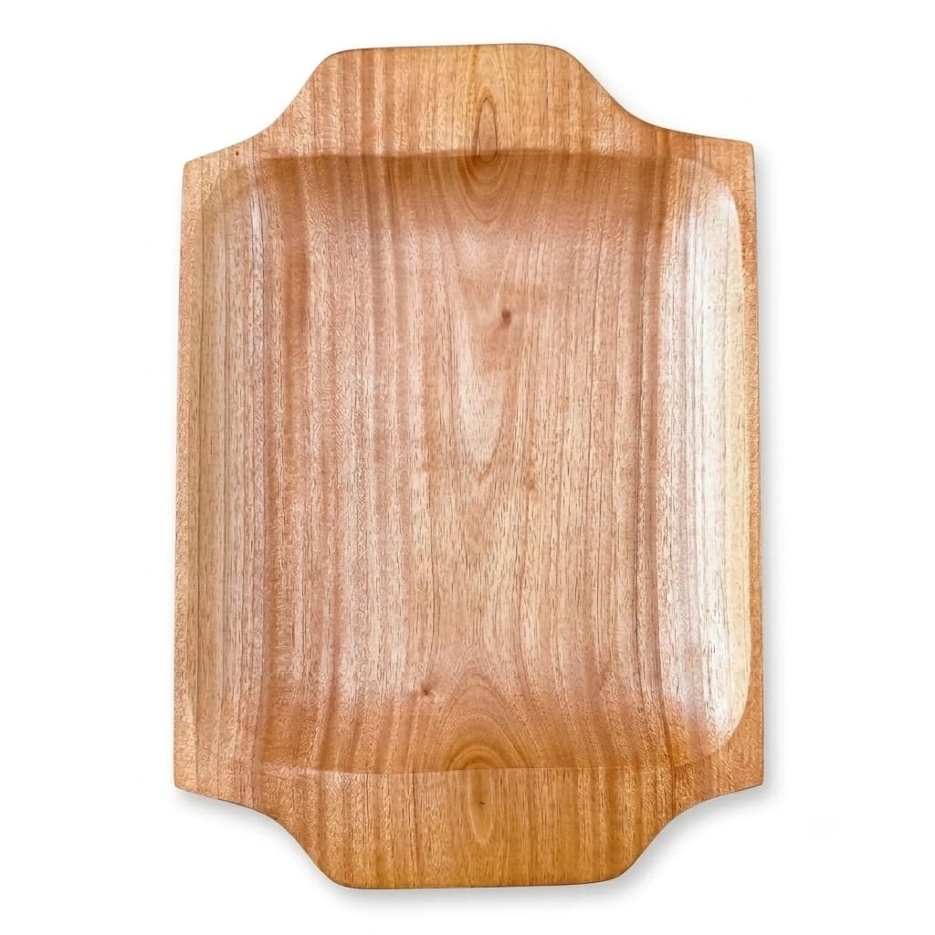 Handmade Fancy Edge Wooden Platter - Premium Kitchen & Dining Tray