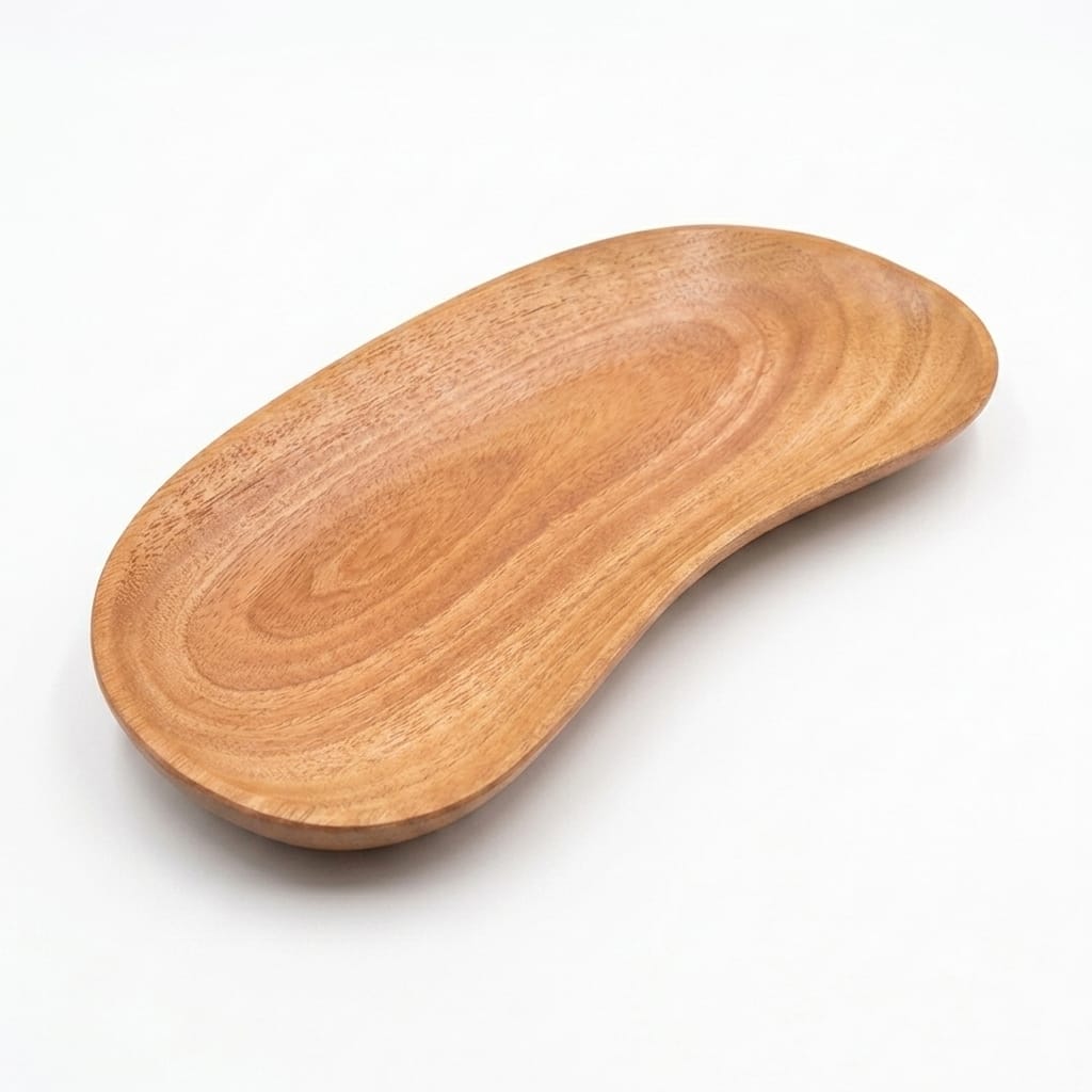Handmade Organic Oval Wooden Dish - Artistic Serving Platter
