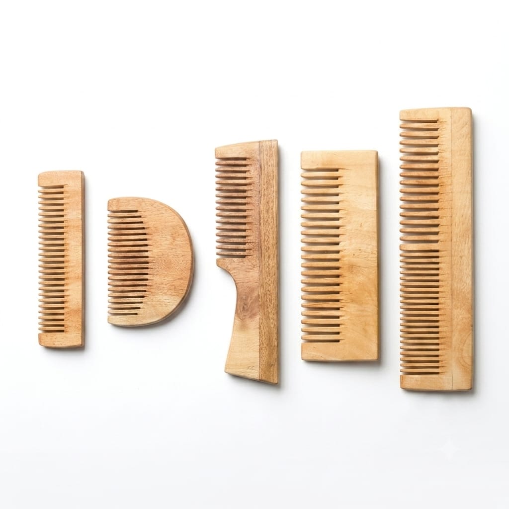 Premium Wooden Hair Comb - Natural Detangling Comb for Men & Women
