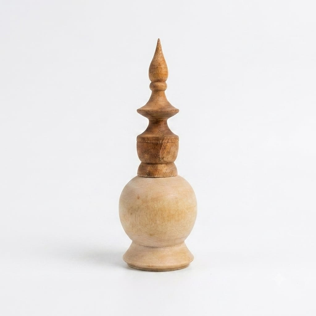 Handcrafted  Wooden Sindoor Box - Traditional Sindoor Container